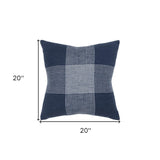 Indigo White Plaid Pattern Throw Pillow