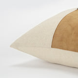 Brown Beige Leather Band Modern Throw Pillow