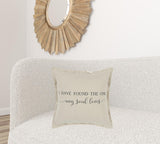 Gray Taupe Canvas Found the One Throw Pillow