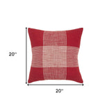 Red White Plaid Pattern Throw Pillow