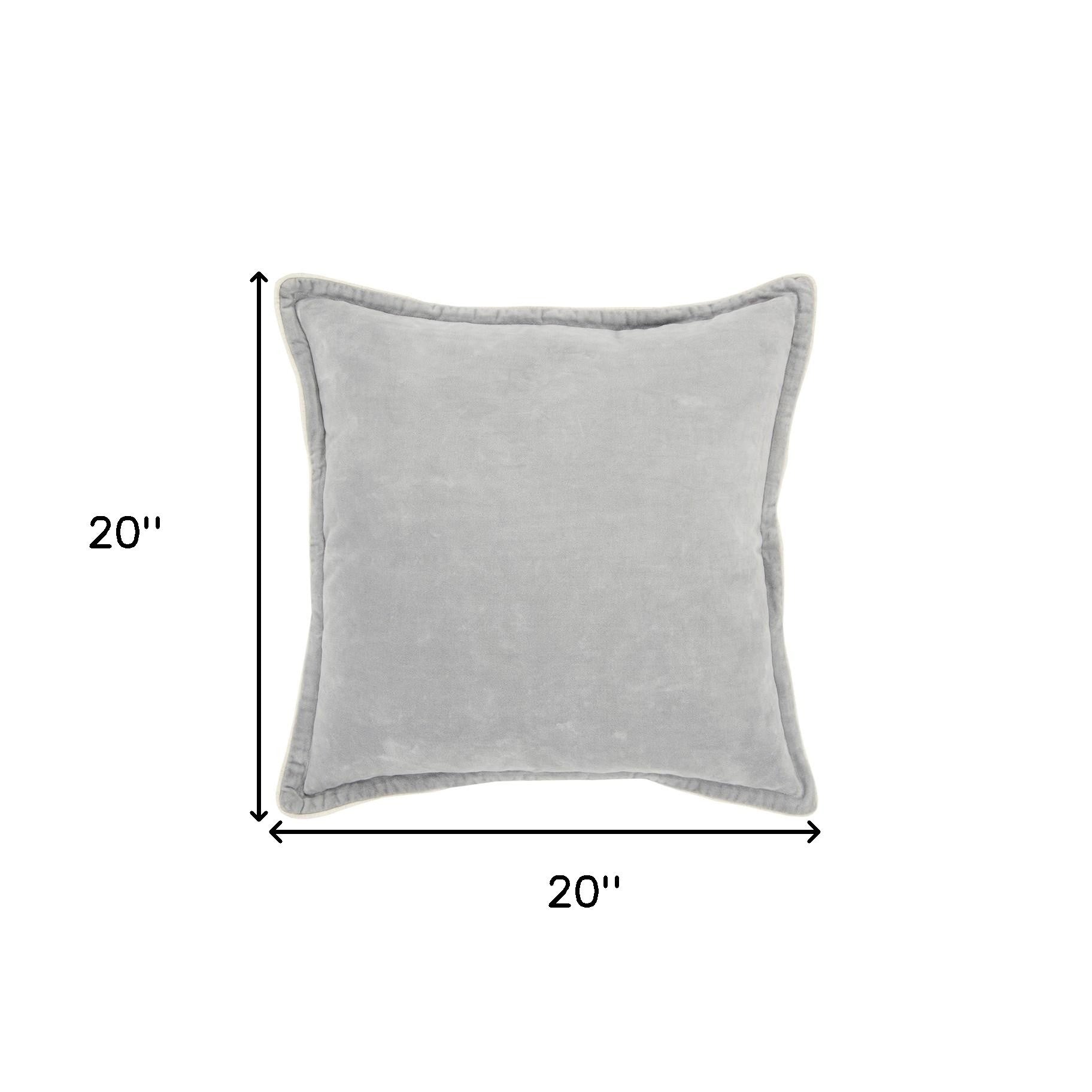 Gray Solid Modern Velvety Throw Pillow