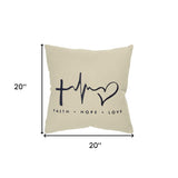 Black Taupe Canvas Iconic Symbols Throw Pillow