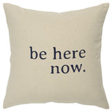 Black Taupe Canvas Here Now Throw Pillow