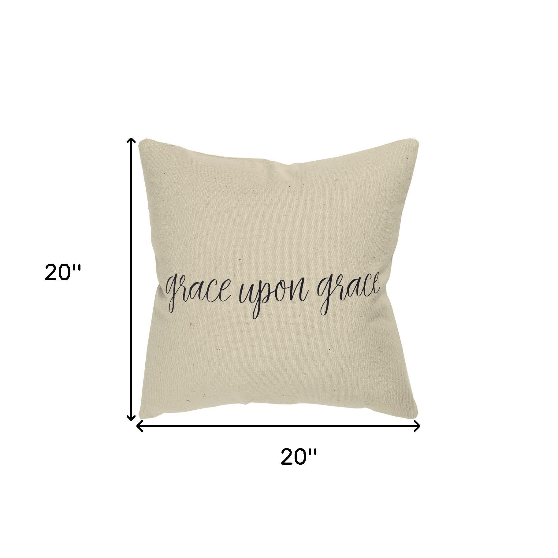 Black Taupe Canvas Grace Throw Pillow