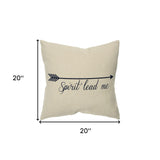 Black Taupe Canvas Spirit Lead Throw Pillow