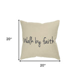 Black Taupe Canvas Walk by Faith Throw Pillow