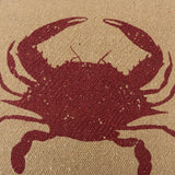 Tan Brown Distressed Crab Throw Pillow