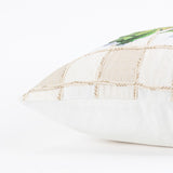 White Green Artichoke Waffled Throw Pillow