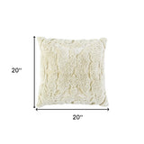 Ivory Botanical Tufted Pattern Throw Pillow