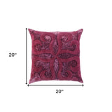 Merlot Dimensional Bloom Embroidered Throw Pillow