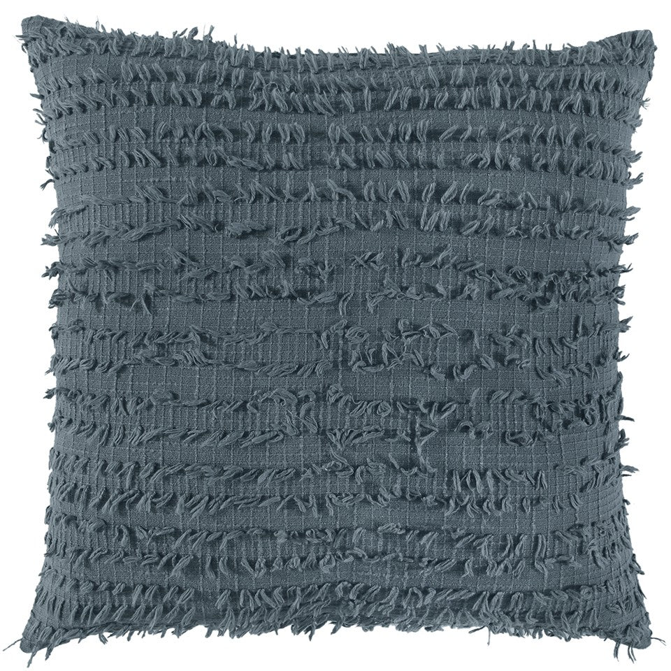 Gray Tasseling Fringe Texture Throw Pillow