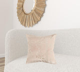 Blush Pink Floral Textured Reversible Throw Pillow