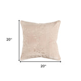 Blush Pink Floral Textured Reversible Throw Pillow