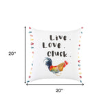 White Chicken Love Modern Throw Pillow