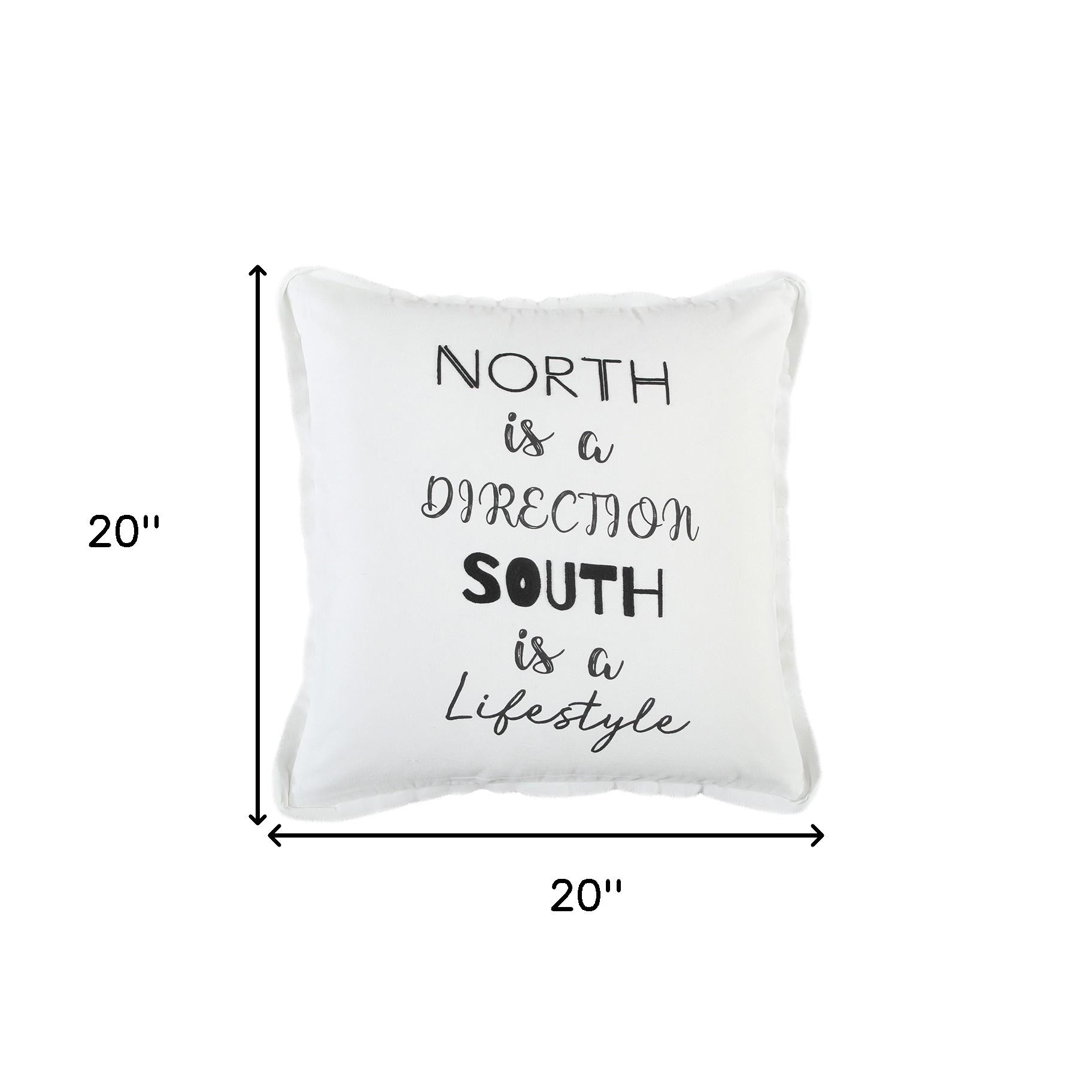 Black and White North South Font Play Throw Pillow