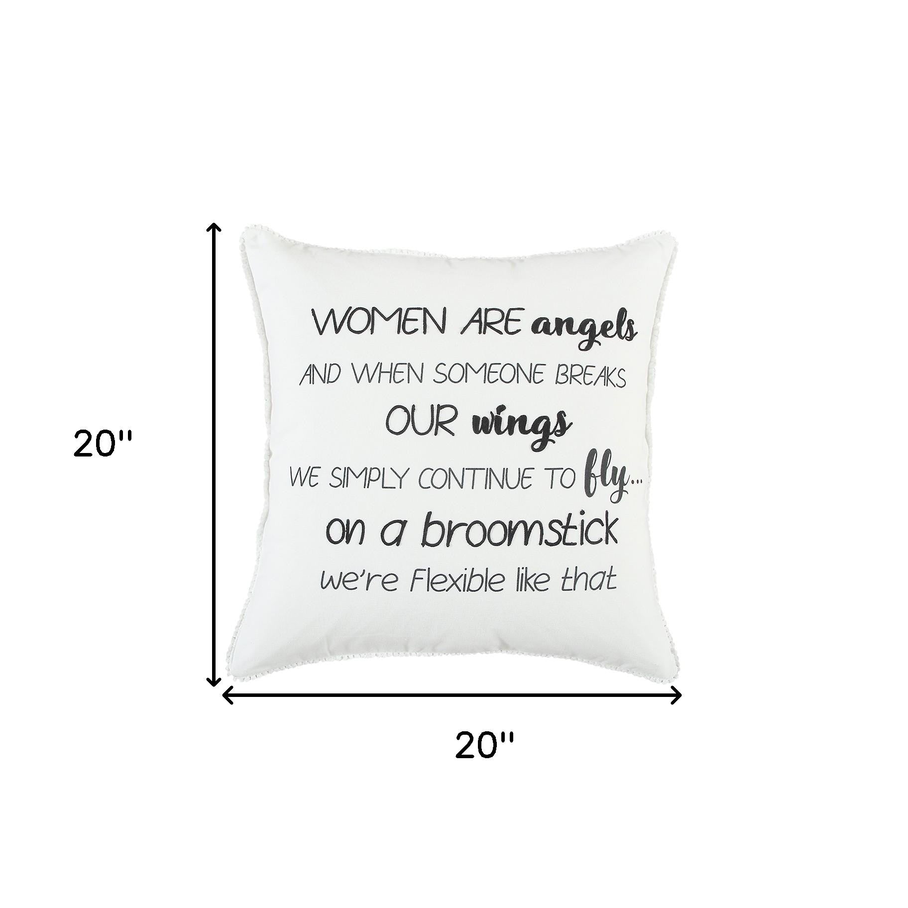 Black and White Women Are Angels Throw Pillow