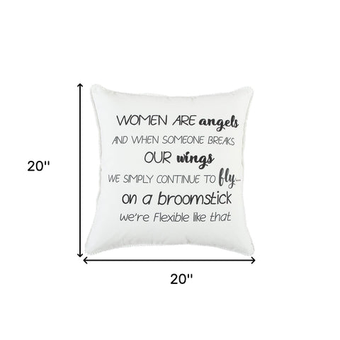 Black and White Women Are Angels Throw Pillow