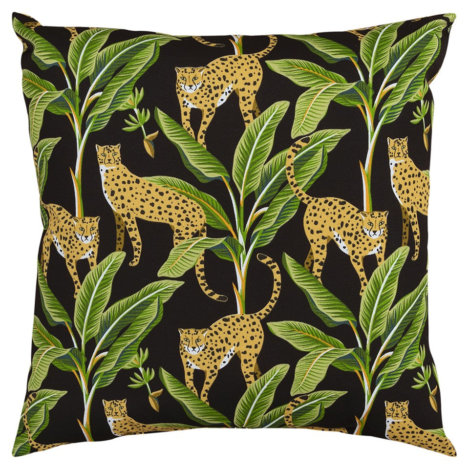 Set of Two 22" X 22" Green and Black Indoor Outdoor Throw Pillow Cover & Insert