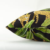 Set of Two 22" X 22" Green and Black Indoor Outdoor Throw Pillow Cover & Insert