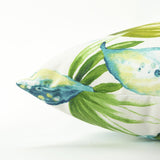 Set of Two 22" X 22" Blue and Green Indoor Outdoor Throw Pillow