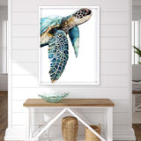 Great Sea Turtle White Print Shadowbox Framed Wall Art