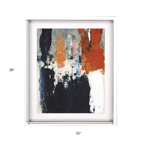 Orange Crush III Abstract White Shadowbox Print Wall Art