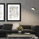 Necessary Objects Black White and Gold Abstract Black Shadowbox Print Wall Art