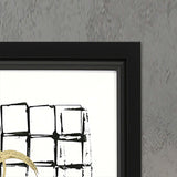 Necessary Objects Black White and Gold Abstract Black Shadowbox Print Wall Art