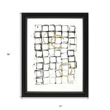 Necessary Objects Black White and Gold Abstract Black Shadowbox Print Wall Art