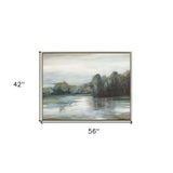 Serenity's Edge Lakeside Landscape Silver Floater Frame Print Wall Art