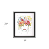 Floral Figure I Lady Blossoms Black Shadowbox Print Wall Art