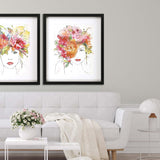 Floral Figure II Lady Blossom Black Shadowbox Print Wall Art