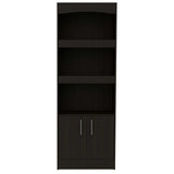 71" Light Gray Three Tier Bookcase with Two doors