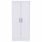 71" White Tall Two Door Closet