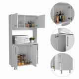 Modern White Kitchen Cabinet with Two Storage Shelves