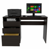 47" Black Computer Desk With Three Drawers