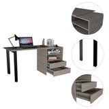 58" Light Gray Computer Desk