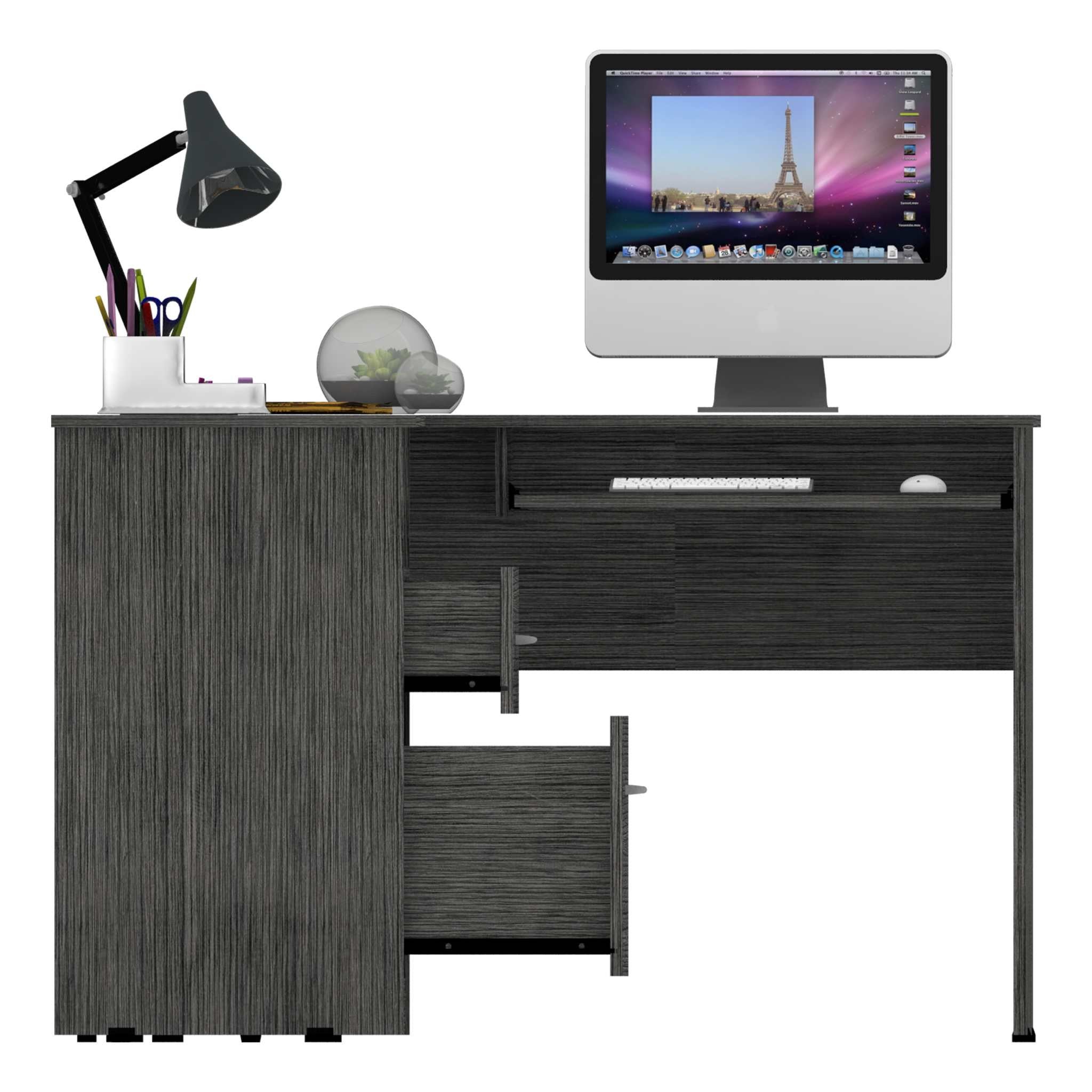 41" Gray L Shape Computer Desk