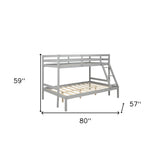 Gray Twin Size Full Size Bunk Bed