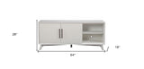 64" White Mahogany Solids & Veneer Open shelving TV Stand
