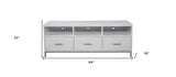 64" White Mahogany Solids & Veneer Open shelving TV Stand