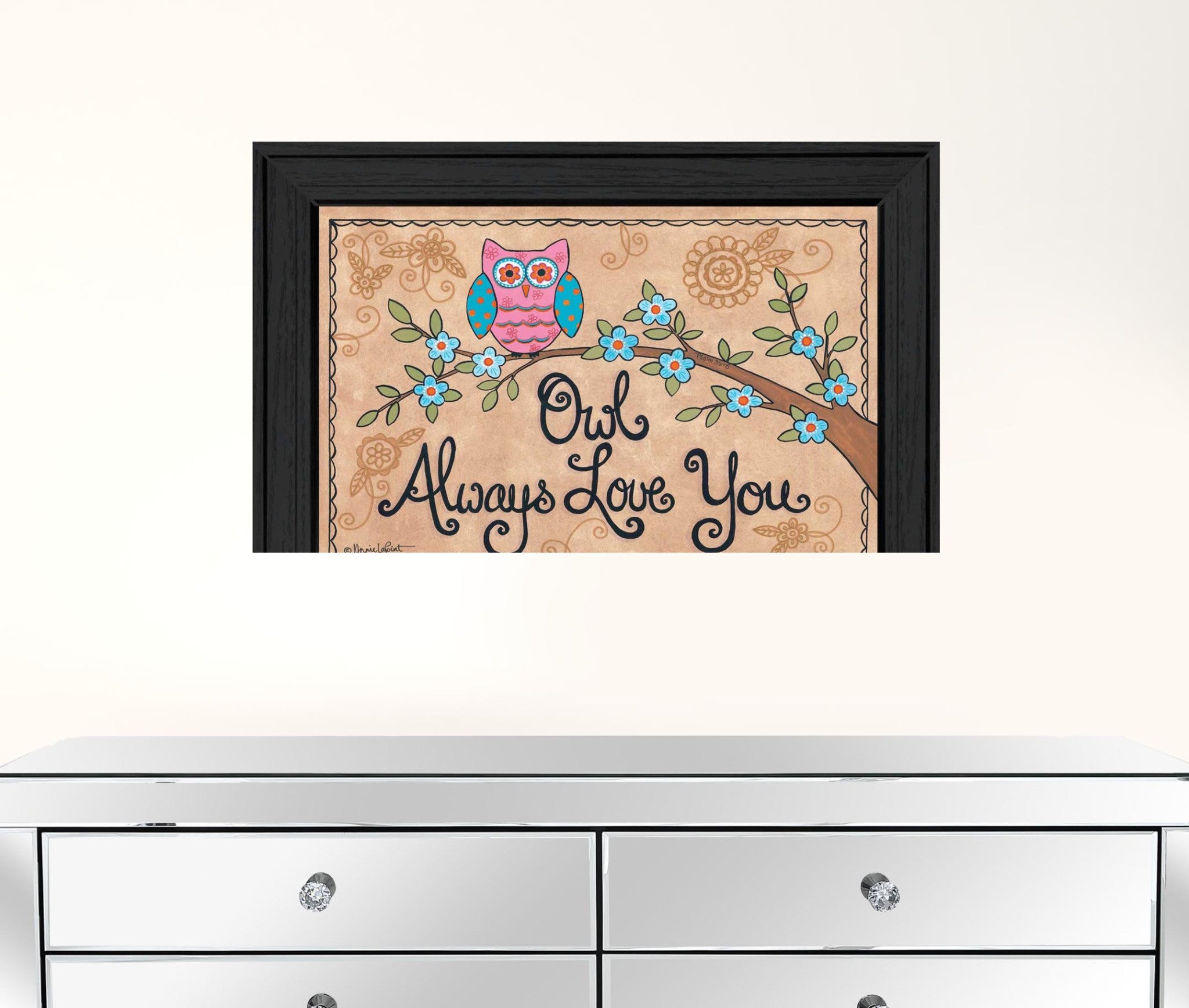 Owl Always Love You Black Framed Print Wall Art