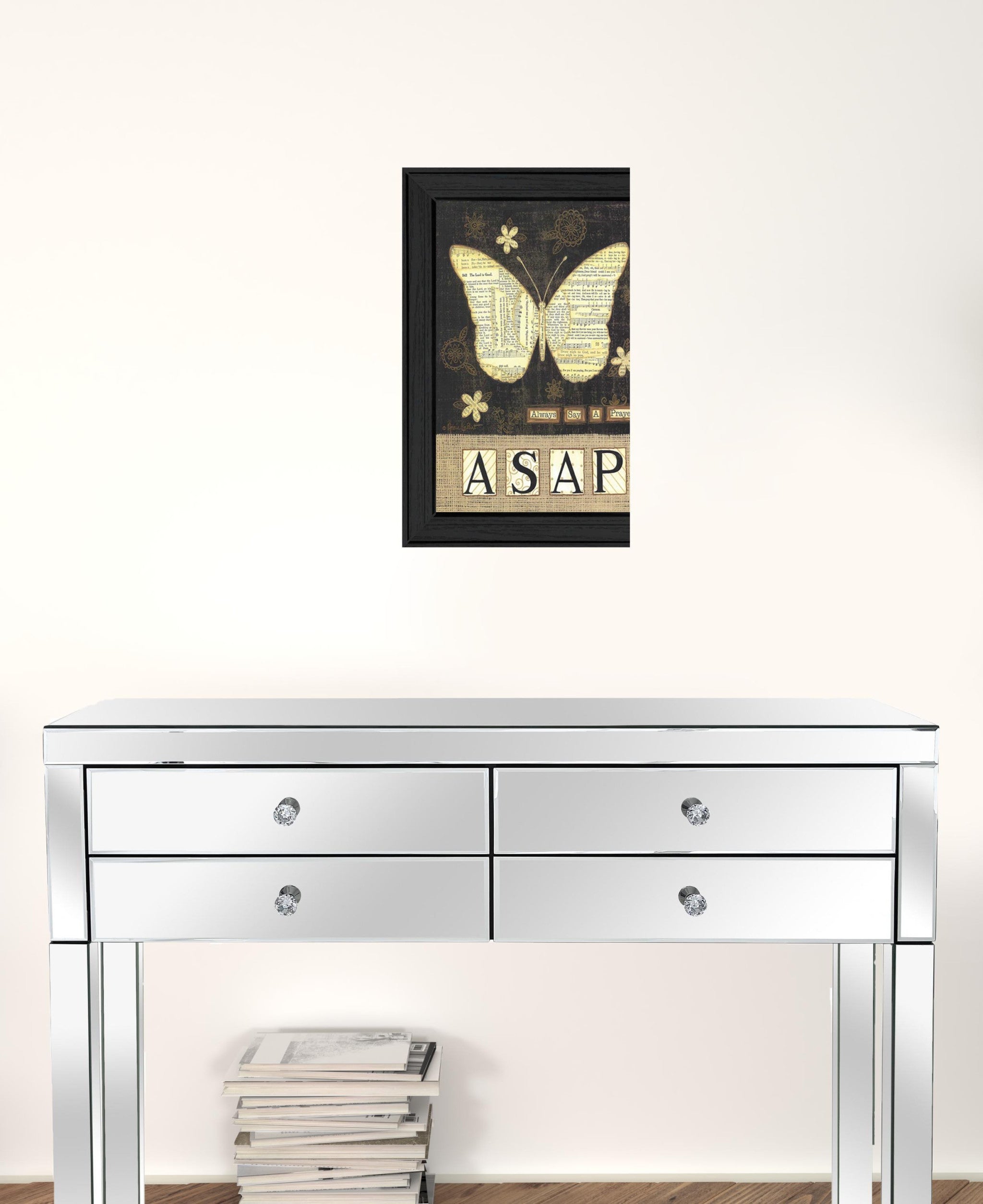 Always Say A Prayer Black Framed Print Butterfly Wall Art