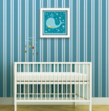 Aqua Blue Baby Whale White Framed Print Wall Art