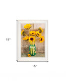 Country Sunflowers in a Mason Jar White Framed Print Wall Art