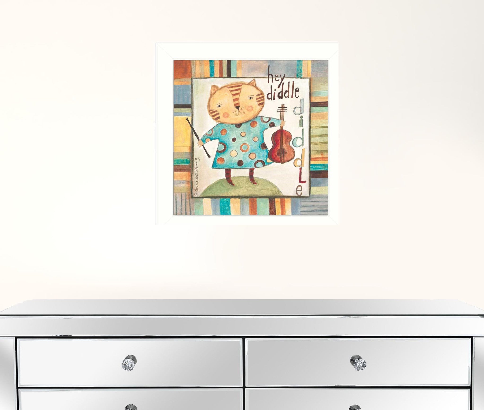 Hey Diddle Diddle White Framed Print Wall Art