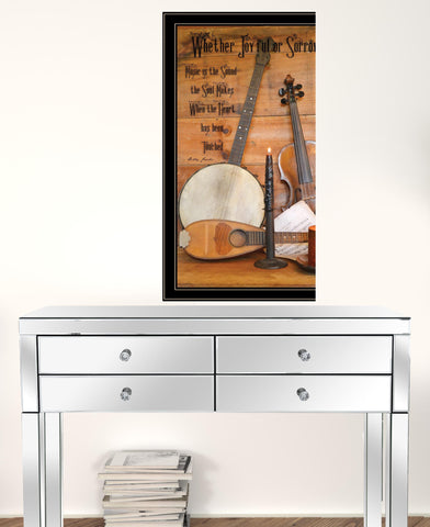 Music is the Sound of The Soul Black Framed Print Wall Art