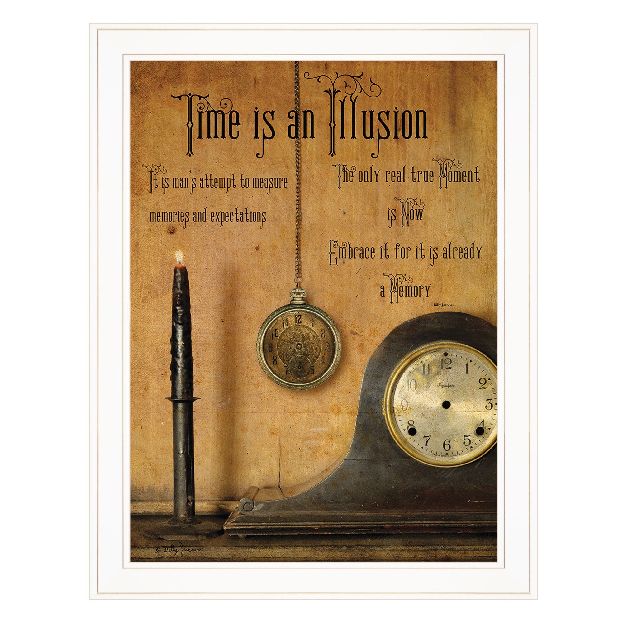 Time Is An Illusion 3 White Framed Print Wall Art