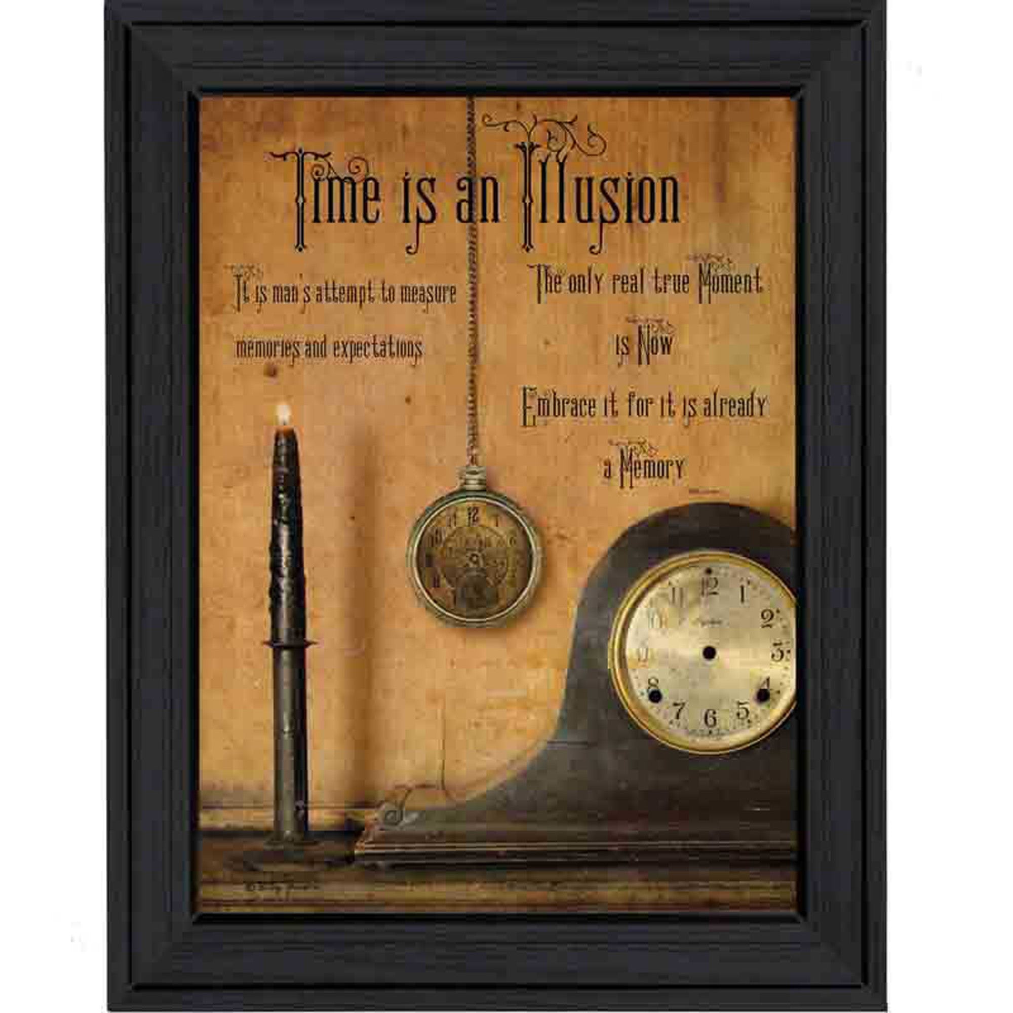 Time Is The Illusion Black Framed Print Wall Art