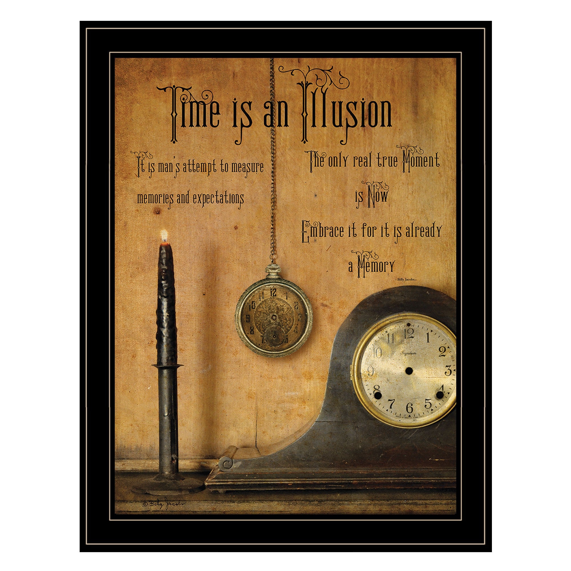 Time Is An Illusion 4 Black Framed Print Wall Art